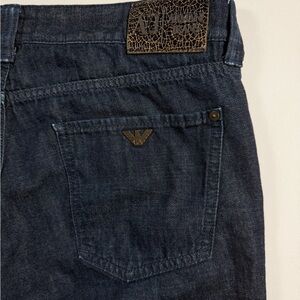 Armani Jeans Men’s Dark Wash Denim – Made in Italy – 34 Waist (Hemmed) Short